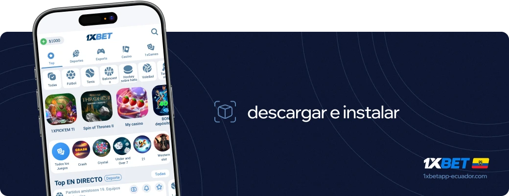 Descargar e instalar 1xbet apk Ecuador